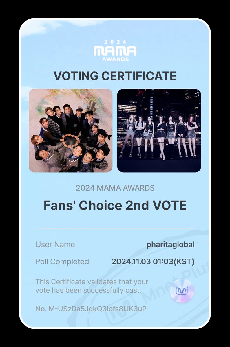 PHARITA_VT's tweet photo. 🏆 MAMA FANS' CHOICE AWARD COLLABORATION 🏆

ROUND 2 DAY 3:

Vote BABYMONSTER for Fans Choice Award and Visa Fans Choice Award.

Drop your voting certificates below with #TEAMPHARITA

i vote #babymonster for #2024MAMAVOTE    #MnetPlus #FansChoice https://t.co/6trXZZMaou