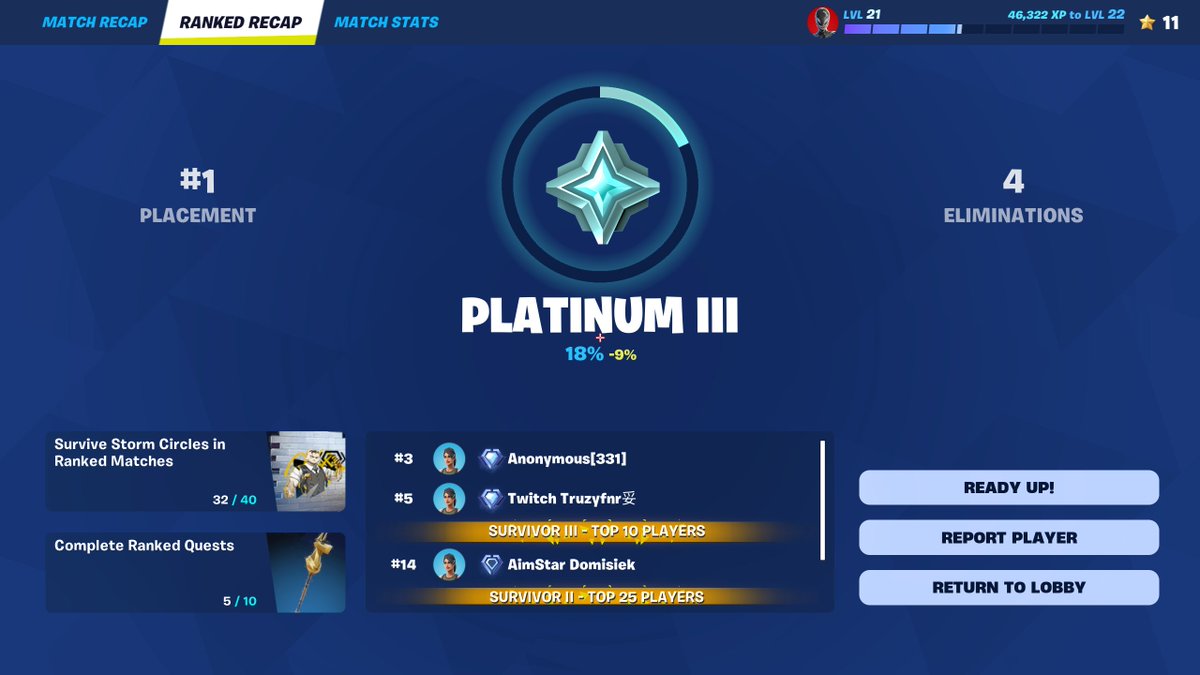 sparkplug_d's tweet photo. @FortniteGame nice ranking system https://t.co/zdaSn6jBzc