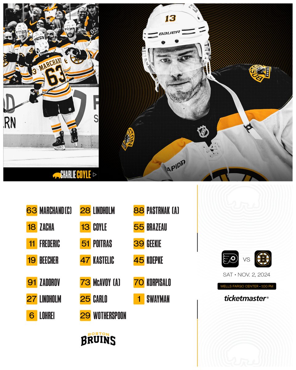 NHLBruins's tweet photo. A look at the lines. https://t.co/XL4trZdZt4
