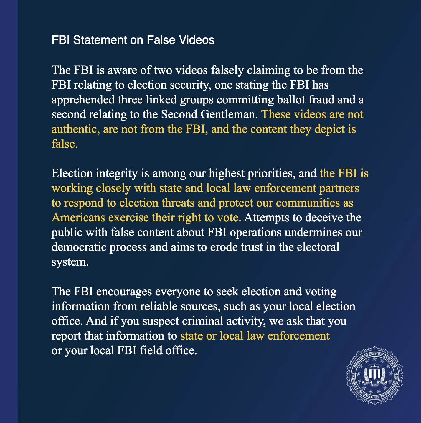 Cybersecurity and Infrastructure Security Agency on X: &ldquo;RT @FBI 