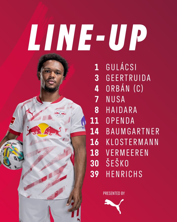 Die Startaufstellung von RB Leipzig für das Topspiel des 9. Bundesliga-Spieltags bei Borussia Dortmund.