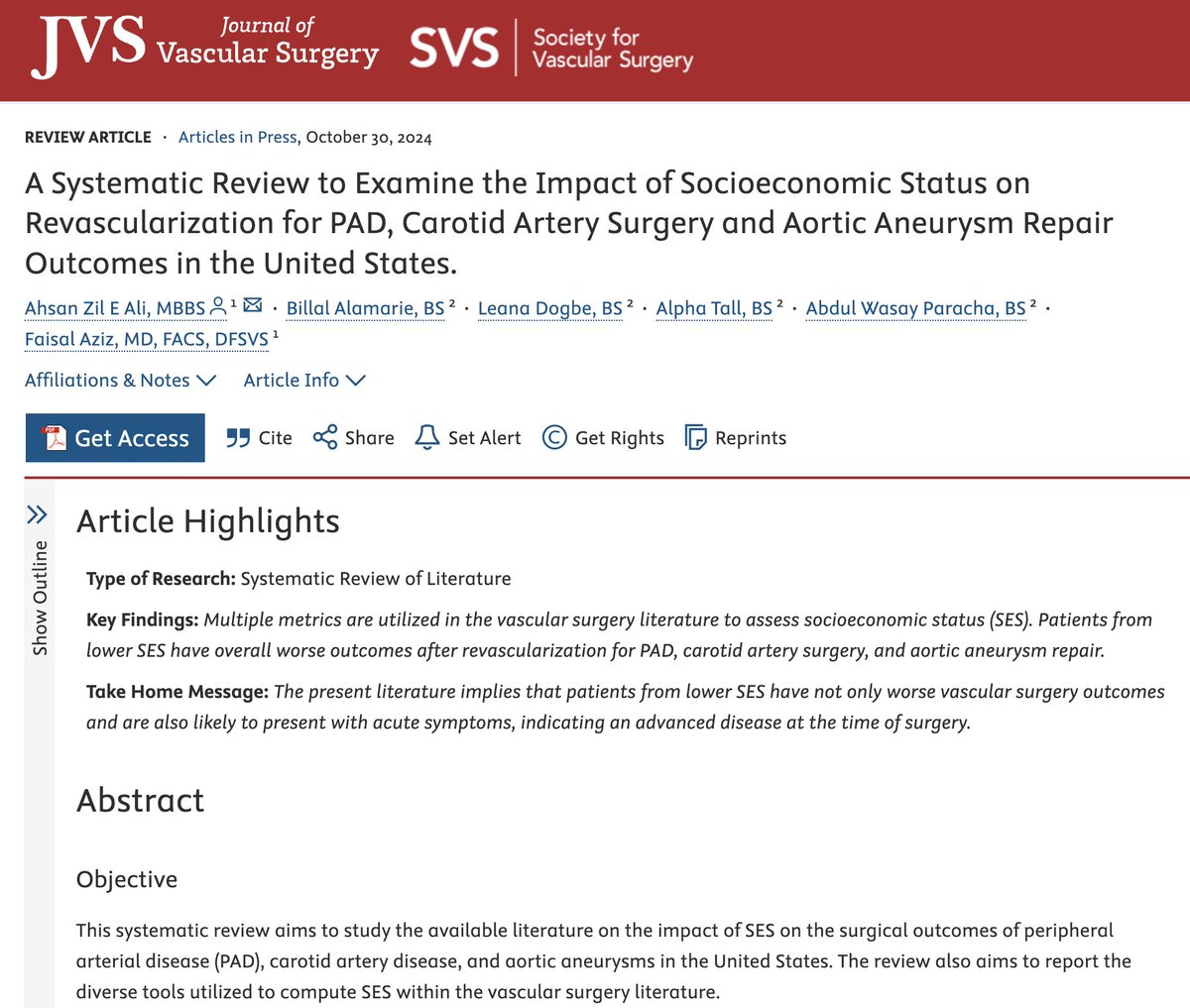 Faisal Aziz MD, MBA, FACS, Distinguished FSVS tweet media