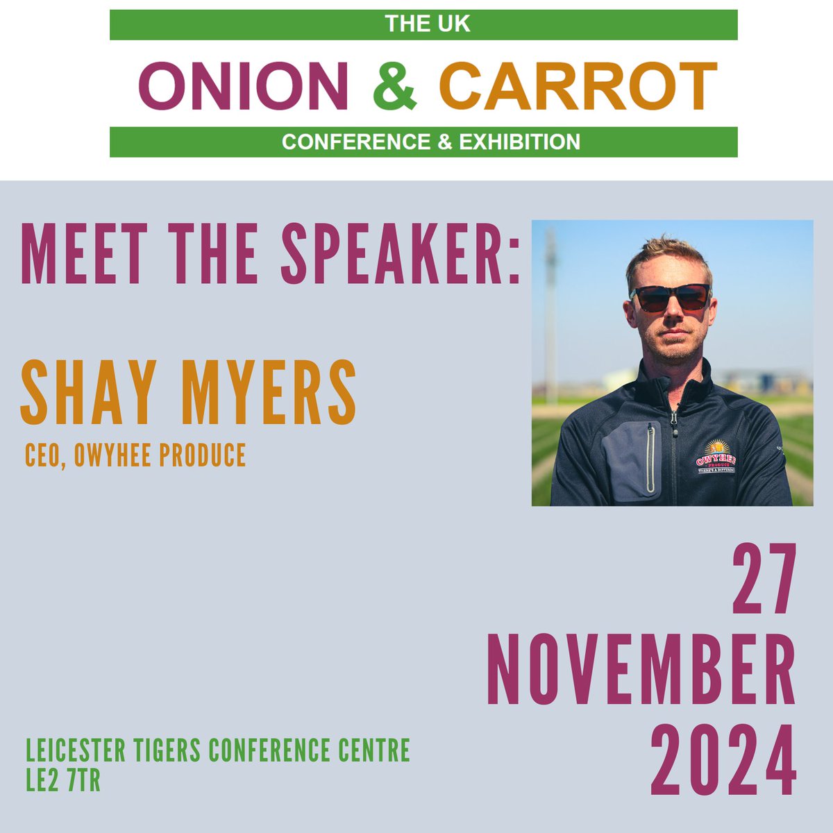 Onions & Carrots (@occonf2024) on Twitter photo We are delighted to have Shay Myers, CEO, Owyhee Produce speaking at this year's conference. Book your tickets at shorturl.at/ist03 #OCC2024 #freshproduce #horticulture #britishcarrots #britishonions <a href="/BritishOnions/">British Onions Producer Association</a> <a href="/CarrotGrowers/">British Carrot Growers Association</a> <a href="/BritishGrowers/">British Growers</a> We are delighted to have Shay Myers, CEO, Owyhee Produce speaking at this year's conference. Book your tickets at shorturl.at/ist03 #OCC2024 #freshproduce #horticulture #britishcarrots #britishonions <a href="/BritishOnions/">British Onions Producer Association</a> <a href="/CarrotGrowers/">British Carrot Growers Association</a> <a href="/BritishGrowers/">British Growers</a>