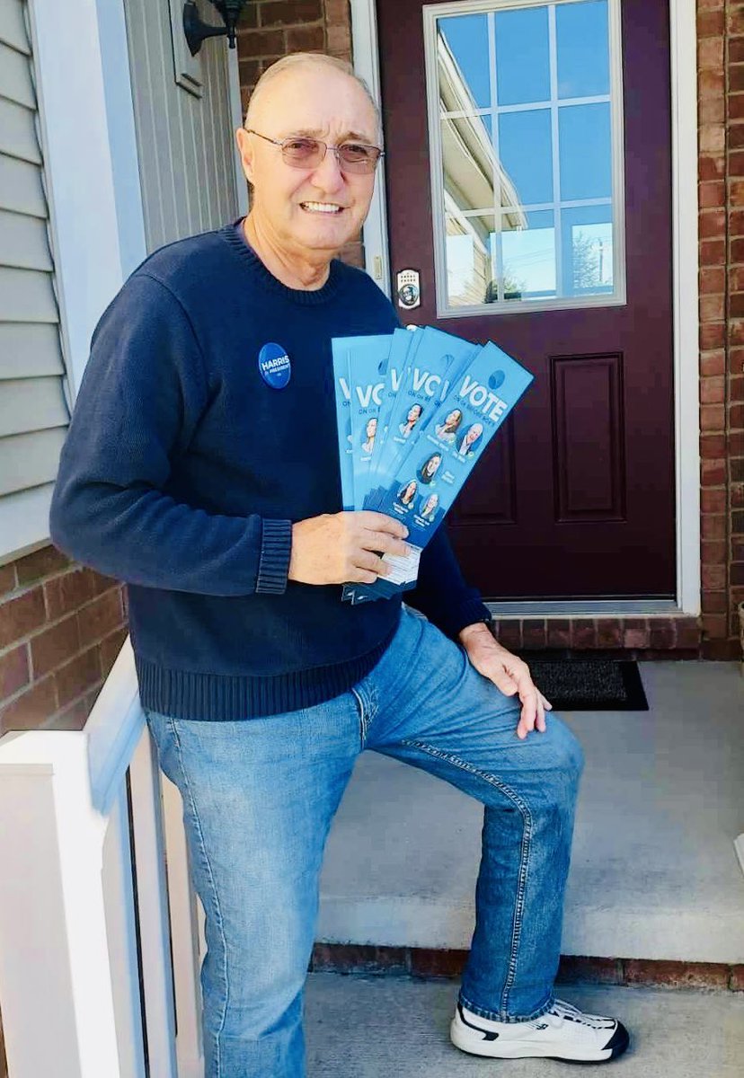 My 78-year-old Dad achieved his goal of 1,000 doors knocked for <a href="/KamalaHarris/">Kamala Harris</a>!

And he is still going!