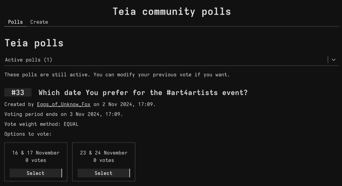 Final round on Teia
teia.art/poll/33