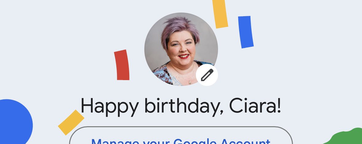 Ciara Hunter FCCT (@ciaralhunter) on Twitter photo I love the fact that just going into Google something I get a wee birthday surprise 🎉 I love the fact that just going into Google something I get a wee birthday surprise 🎉