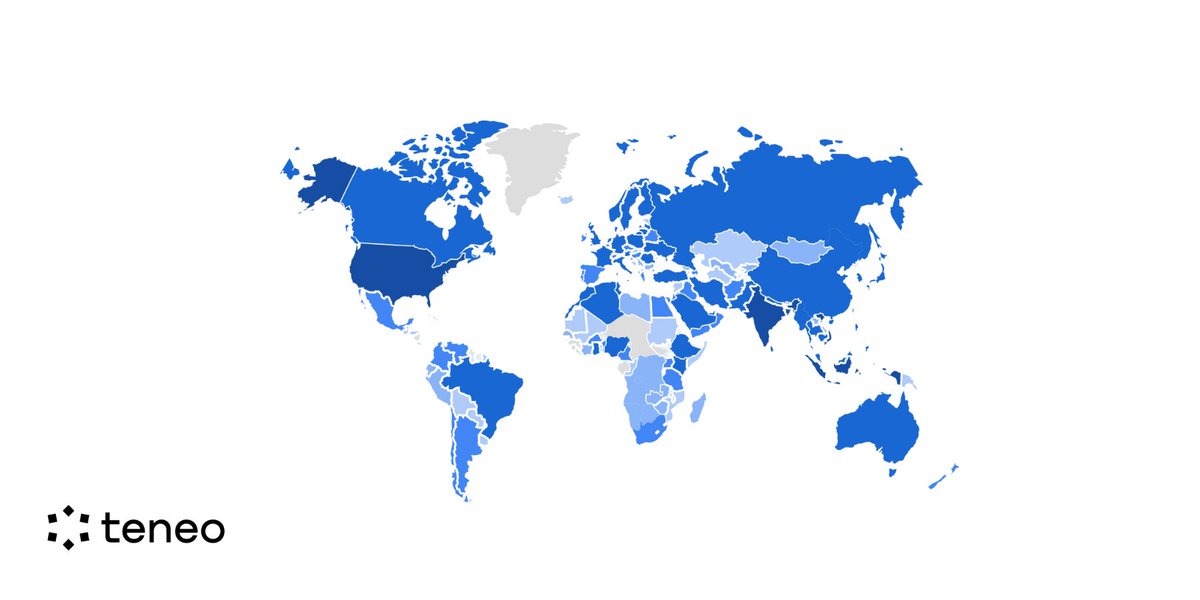 teneo_protocol's tweet photo. 160 countries and counting! 🌎

The Teneo Community Node network is now active in around 82% of the world – a true testament to decentralization in action. The more we grow, the stronger the network becomes. 

We're on an incredible journey towards a truly global, decentralized future! 🚀

#YourSocialsYourRewards #Teneo