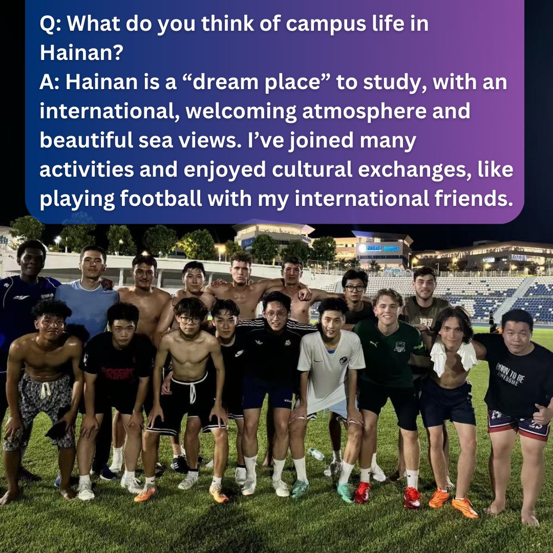 Lingshui_Lian's tweet photo. 🙌Let’s Share|Semen Panov is a student from Moscow, Russia. He chose to come to China for his studies, hoping to find promising career opportunities here. Let’s learn more about his experiences in China and his vision for the future! 🎓👨🏻🎓📚
#MyUni #Uni #campus #CampusLife https://t.co/d9AVOJdUgT