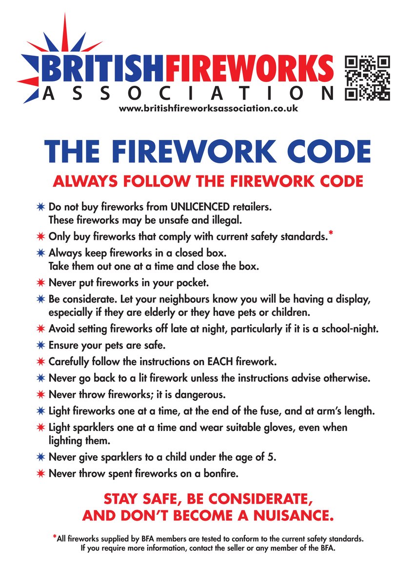 JFireworks's tweet image. To everyone holding their Bonfire Nighty Party tonight - have fun - stay safe and follow the Firework Code #fireworks #fireworkcode
