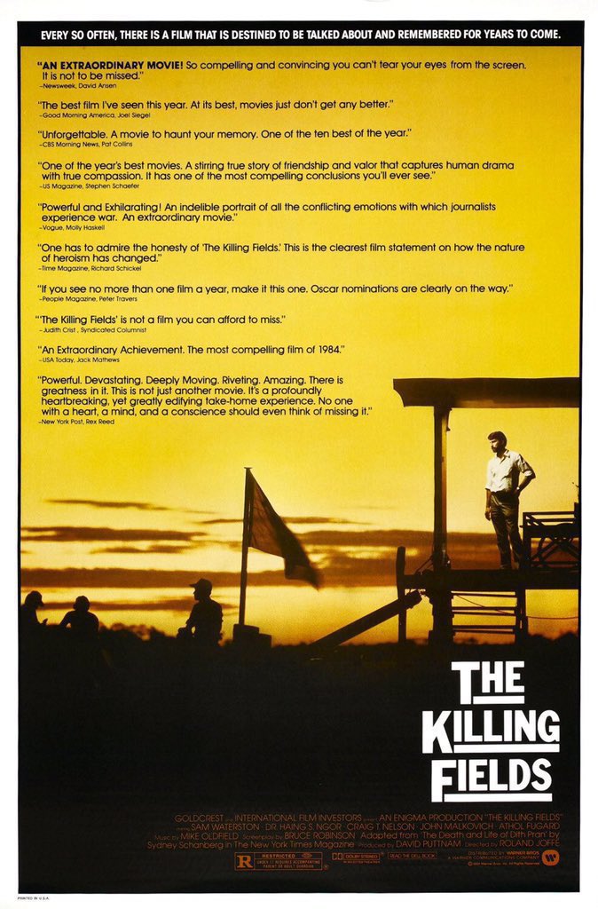 FilmNewsNos's tweet photo. 🎬MOVIE HISTORY: 40 years ago today, November 2, 1984, the movie ‘The Killing Fields’ opened in theaters!
#SamWaterston #HaingSNgor #JohnMalkovich #JulianSands #CraigTNelson #SpaldingGray #BillPaterson #AtholFugard #GrahamKennedy #PatrickMalahide #NellCampbell #JoannaMerlin https://t.co/Xg4NtmxLWN