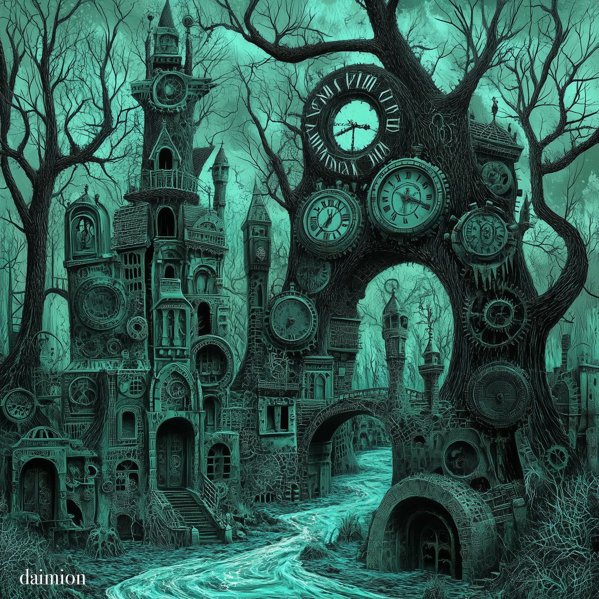 daimionai's tweet photo. Album Covers #129 - My first iteration for the album, "Wasted Time". #aiart https://t.co/y22eWLEc1U
