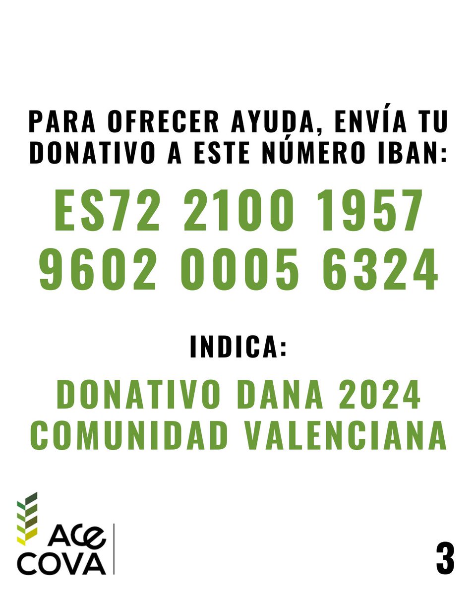 Singlutenismo's tweet photo. #celíacos y sensibles al #gluten afectados por la #Dana, @Acecova está canalizando la ayuda para que os llegue. Singlutenistas que queréis ayudar: aportad, difundid, echad una mano 👇🏼 https://t.co/tb8fs11iXU