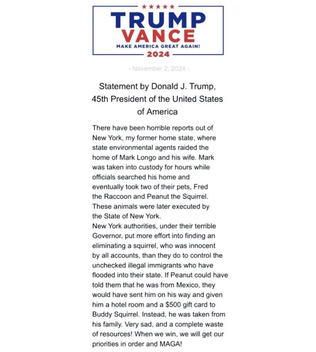 <a href="/KanekoaTheGreat/">KanekoaTheGreat</a> President Trumps statement on Peanuts untimely passing: