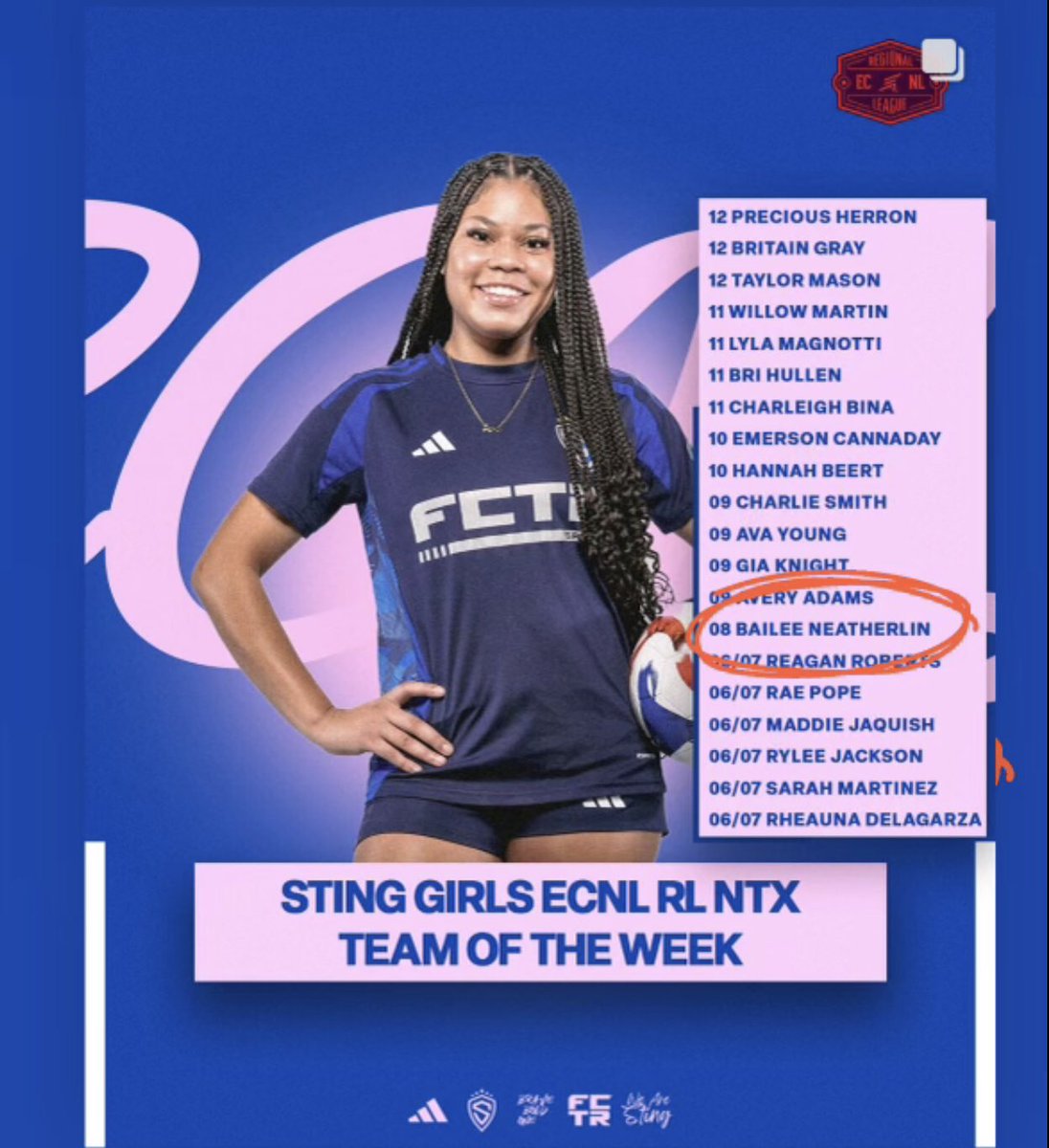 Congrats Bailee!  <a href="/StingSoccerClub/">Sting Soccer Club</a> <a href="/BaileeN_NXT/">Bailee Neatherlin</a>
