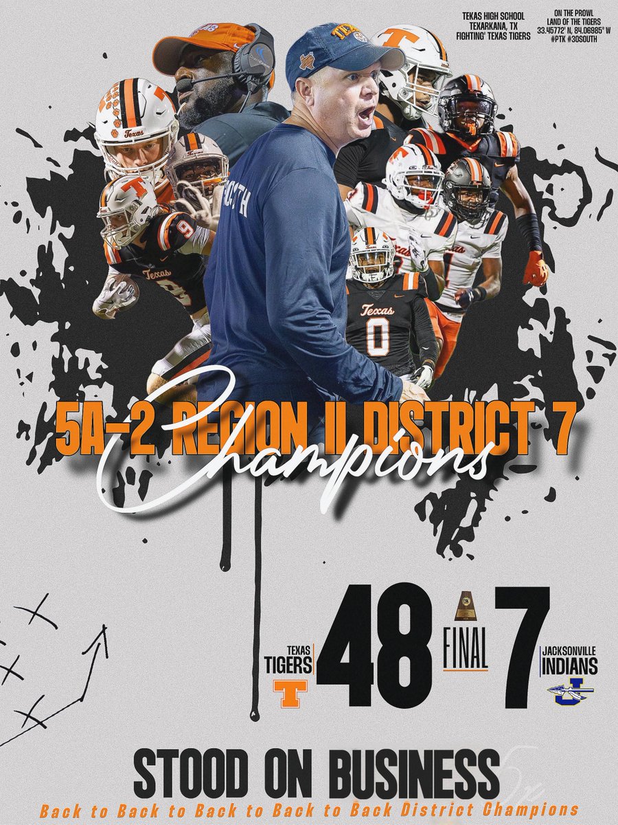 Stood on Business last night! Texas High got 5 on it with back to back to back to back to back District Championships!

#PTK #30South #ADawgz