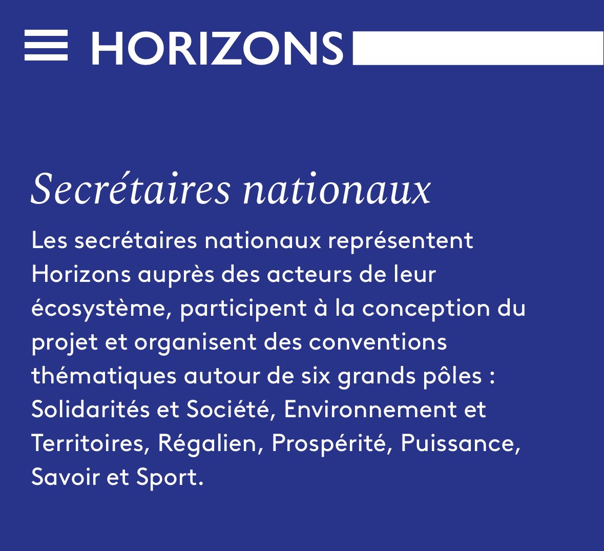 Je remercie <a href="/EPhilippe_LH/">Edouard Philippe</a> et <a href="/ChristopheBechu/">Christophe Béchu</a> pour la confiance dont ils m’honorent en me nommant Secrétaire national d’<a href="/HorizonsLeParti/">Horizons</a> en charge de l’Agriculture .
C’est parti pour du massif !