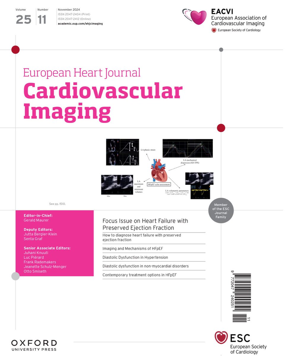 #EHJCVI November issue is focused on Heart Failure with Preserved EF➡️ academic.oup.com/ehjcimaging/is… <a href="/ESC_Journals/">European Society of Cardiology Journals</a> <a href="/escardio/">European Society of Cardiology</a> <a href="/bernhard_gerber/">Bernhard Gerber</a> <a href="/JGrapsa/">Julia Grapsa MD, PhD</a> <a href="/EACVIPresident/">EACVI President</a> <a href="/RFontesCarvalho/">R. Fontes-Carvalho</a> <a href="/rafavidalperez/">rafavidalperez</a> <a href="/saramoscatelli7/">Sara Moscatelli</a> <a href="/echo_stepbystep/">Vladyslav Kavalerchyk 🇺🇦</a> 

Don’t miss the following highlights ⬇️