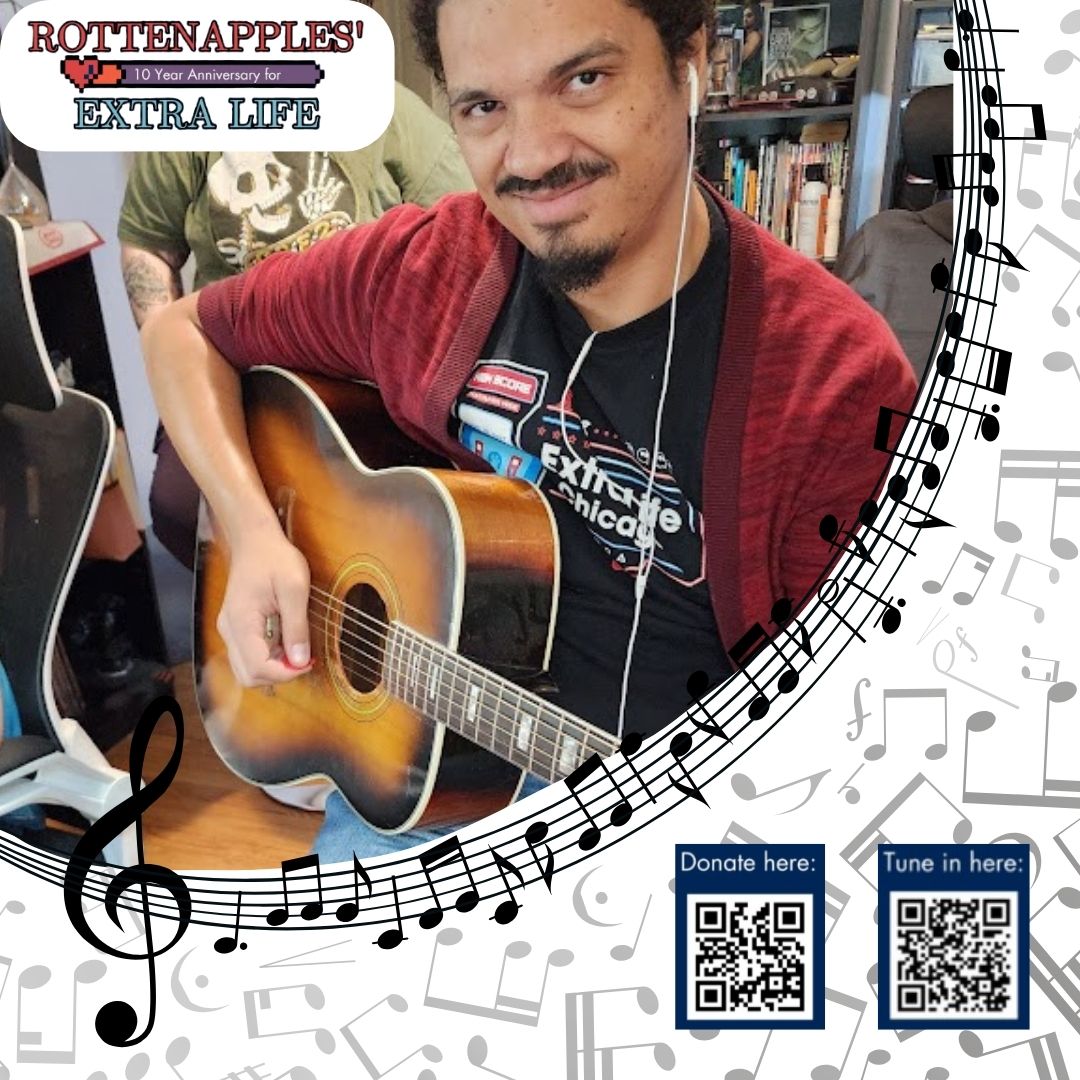 RottenAppleVids's tweet photo. MAGICAL MUSICAL HOUR BEGINS NOW WITH MR P!

We will not apologize for caps lock.
Tune in, make a music request &amp; donate to make a difference. #ExtraLife https://t.co/fBmgLJ53aD