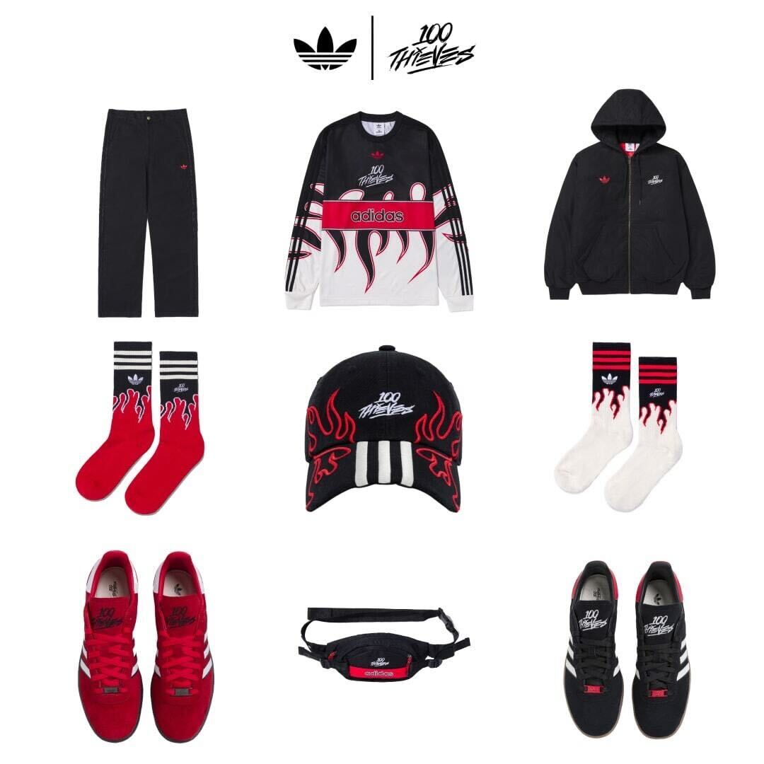 The <a href="/adidasoriginals/">adidas Originals</a> x 100 Thieves Drop 02 collection is now available.