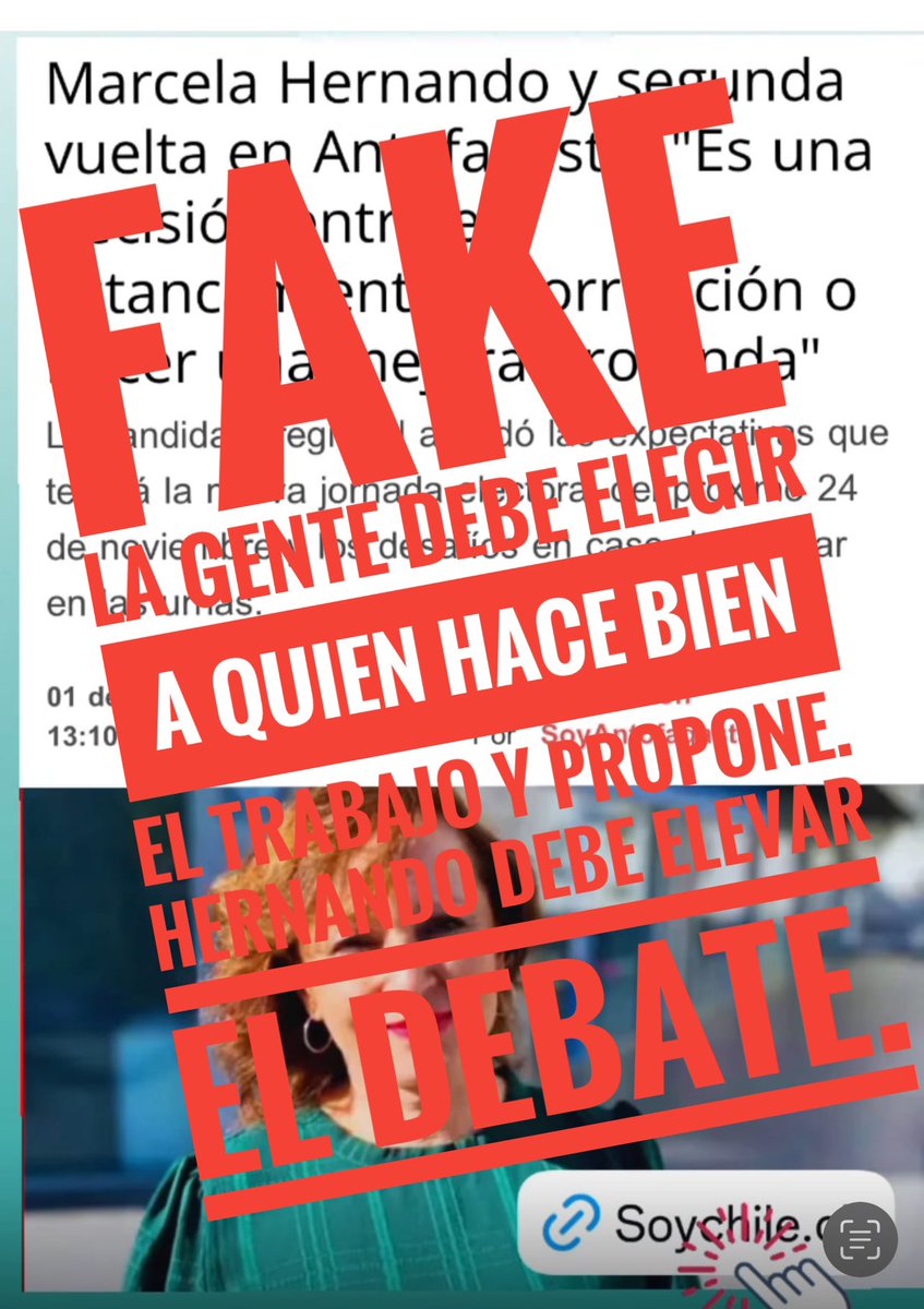 Peligrosa la forma en que Hernando reduce una elección, mintiendo y demostrando que la ética no es su fuerte.
Hay que explicarle que esta es una elección en que las personas deben elegir entre quién entrega propuestas robustas y tiene una trayectoria de trabajo con la gente, en
