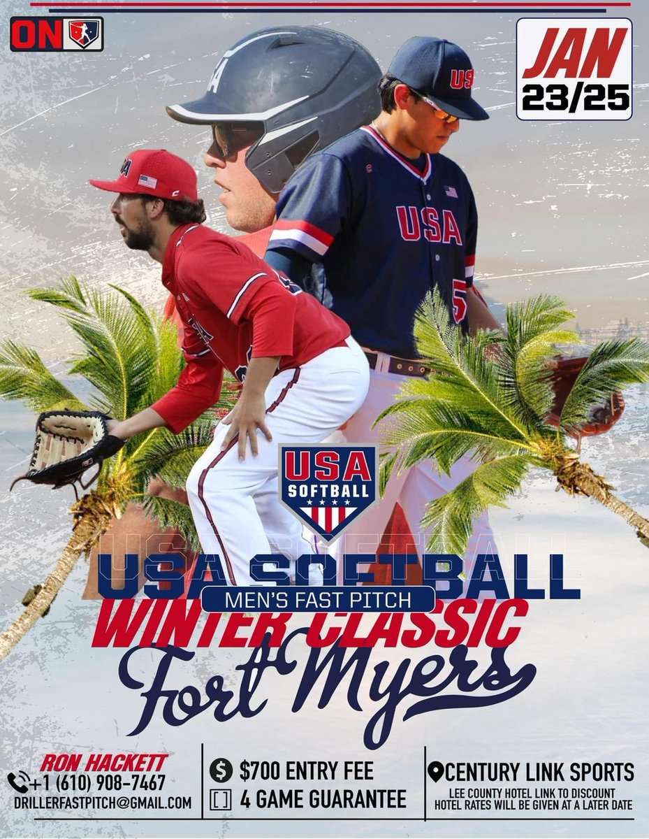 📷WINTER IS COMING 📷
USA Softball Men’s Tournament
WINTER CLASSIC IN #fortmyers
📷Date: January 23 to 25 2025
📷 Venue: Fort Myers, Lee County Sport In front of the Minnesota Spring Training stadium
Contact Information: Ron Hackett
Registration is now open📷