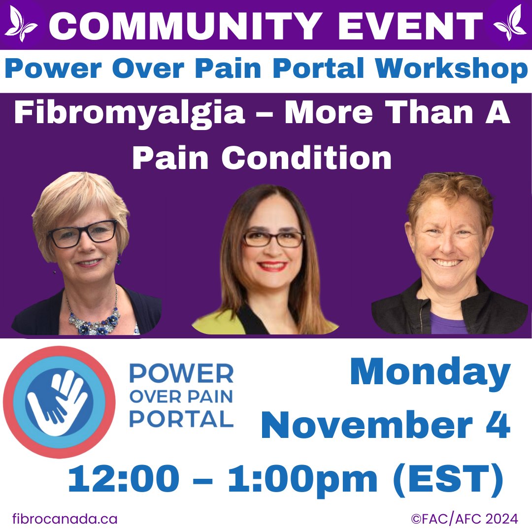 Fibromyalgia Association Canada (@fibrocanada) on Twitter photo #Fibromyalgia is more than just a pain condition
While widespread pain is a hallmark of fibromyalgia, it’s much more complex
Join this workshop with <a href="/adfurlan/">Andrea D. Furlan MD PhD PM&R</a>, <a href="/trudyflynn_/">trudy</a> & <a href="/LynnCooperBES/">Lynn Cooper</a> to learn more
Sign up here
us06web.zoom.us/.../WN_Fc9Kz-_…...
#FAC <a href="/PowerOverPain_/">PowerOverPainPortal</a> #NPAW2024 #Fibromyalgia is more than just a pain condition
While widespread pain is a hallmark of fibromyalgia, it’s much more complex
Join this workshop with <a href="/adfurlan/">Andrea D. Furlan MD PhD PM&R</a>, <a href="/trudyflynn_/">trudy</a> & <a href="/LynnCooperBES/">Lynn Cooper</a> to learn more
Sign up here
us06web.zoom.us/.../WN_Fc9Kz-_…...
#FAC <a href="/PowerOverPain_/">PowerOverPainPortal</a> #NPAW2024