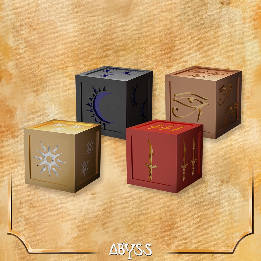 🎲 Power Dice in Abyss 🎲

In Abyss, each roll of the dice can change your fate. Use these powerful dice to unleash abilities, gain resources, and turn the tide of battle. Every throw brings you closer to victory! ⚔️🔥

<a href="/gamefound/">Gamefound</a>  #boardgame #game #gamefound #abyss