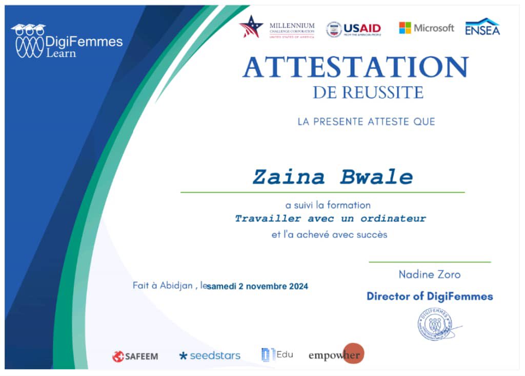 ZGodlive's tweet image. Heureuse je suis de participer à la 3em cohorte de Digifemme Learn. 
Pour ce 1er cours, j’ai appris d’autres fonctionnalités sous Windows 10.
#DigiFemmes
#DigiFemmesLearn
#Millenniumchallengecorporation
#USAID
#Microsoft
#ENSEA 
#SAFEEM
#Seedstars
#Edu01