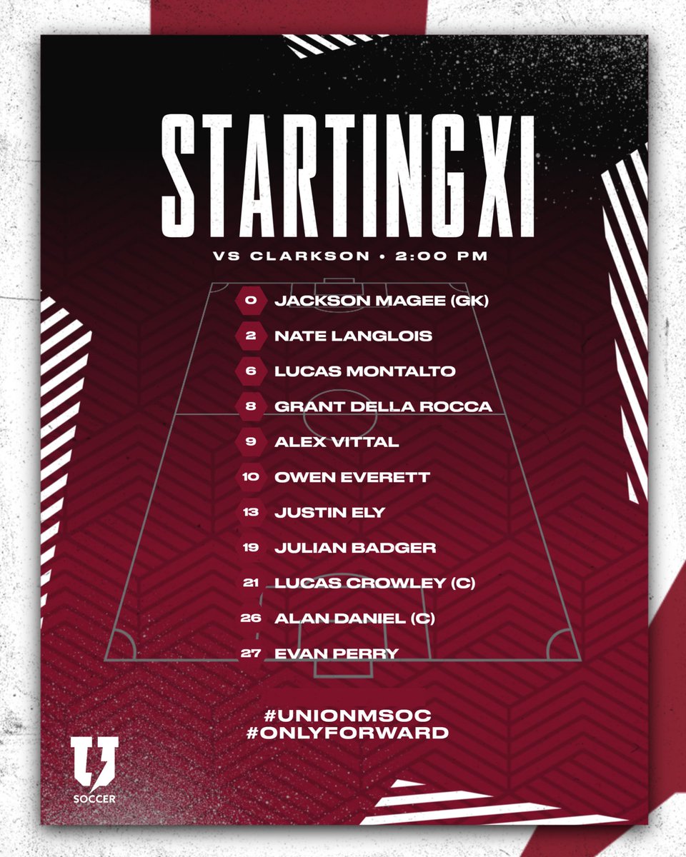 STARTING XI 🔴⚽️
•
#UnionMSoc #OnlyForward