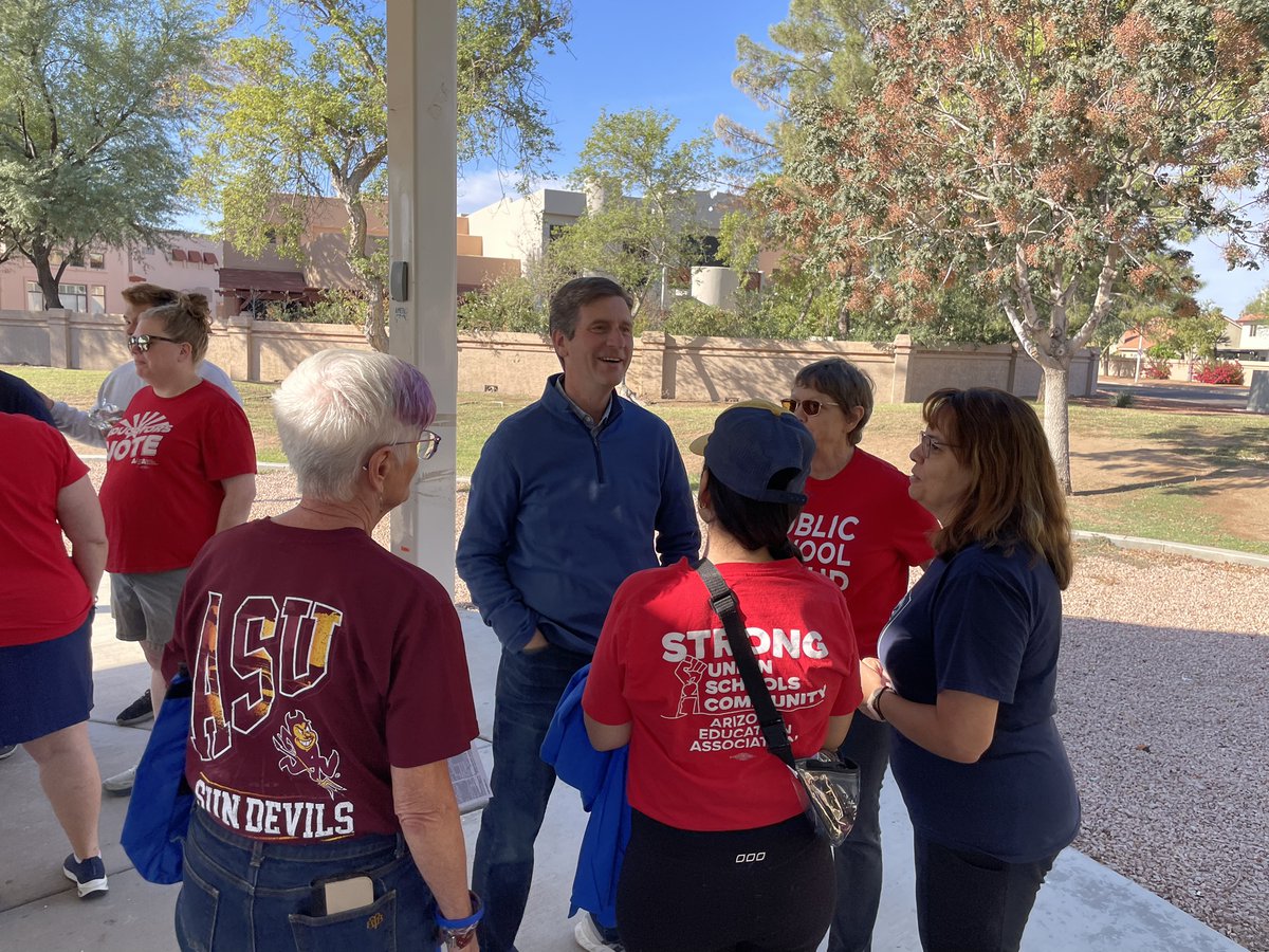 ArizonaEA's tweet photo. Starting the morning strong at an East Valley canvass kickoff with our friend Rep. Greg Stanton! We’re leaving it all on the field in these final four days! https://t.co/nDrkvcNFik