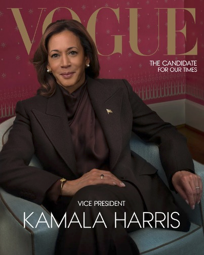time4kind's tweet photo. .          Our #Kamala007 on cover of Vogue.
(She is astoundingly photogenic.)
[My precious #BlueVote was counted on Oct 10.] https://t.co/ZZAwEOqz0S