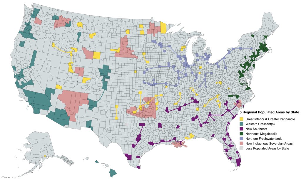 Cudney4MA's tweet photo. This election is likely to be among the closest in recent history, by way of the Electoral College, or in swing state margins. Given the duopoly-aggravated division, wouldn’t it be better if politics were governed more by linked cities regionally tied together? #DecentralizeTheUS https://t.co/ixRNW46Xrl