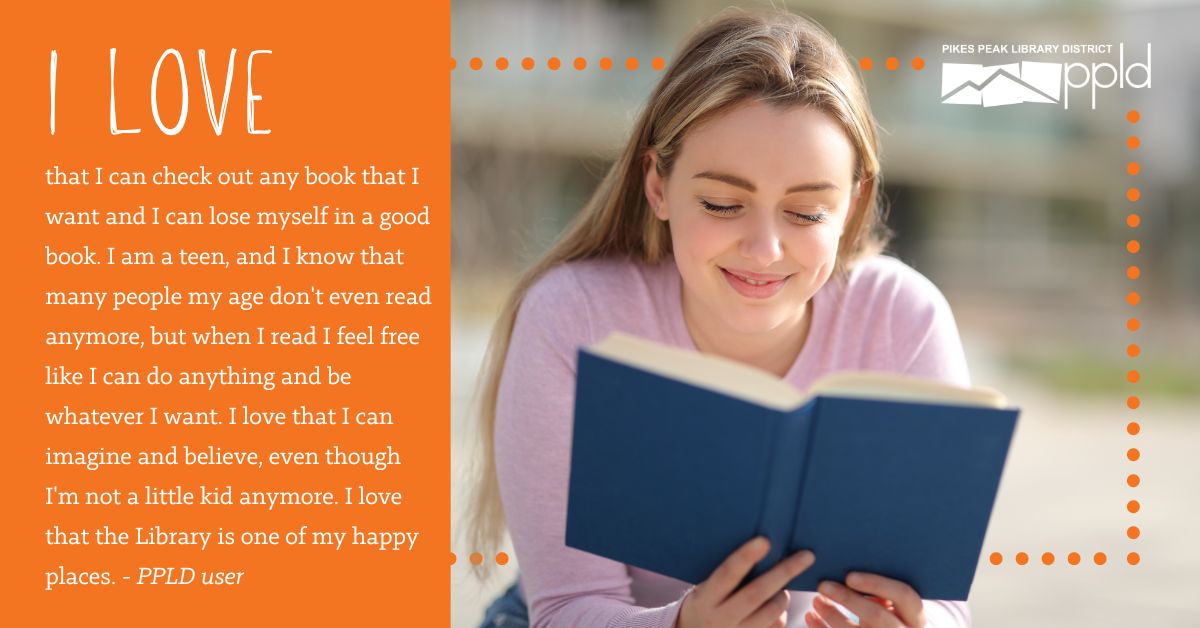 ppld's tweet photo. Our shelves have books for readers of all interests and ages. What book did/do you love as a teenager? 

#PPLD #PikesPeakLibraryDistrict #PublicLibrary #WhatLibrariesDo #ElPasoCounty #Read #reading #Bookish #LibraryUser https://t.co/L5FExCN3Fn