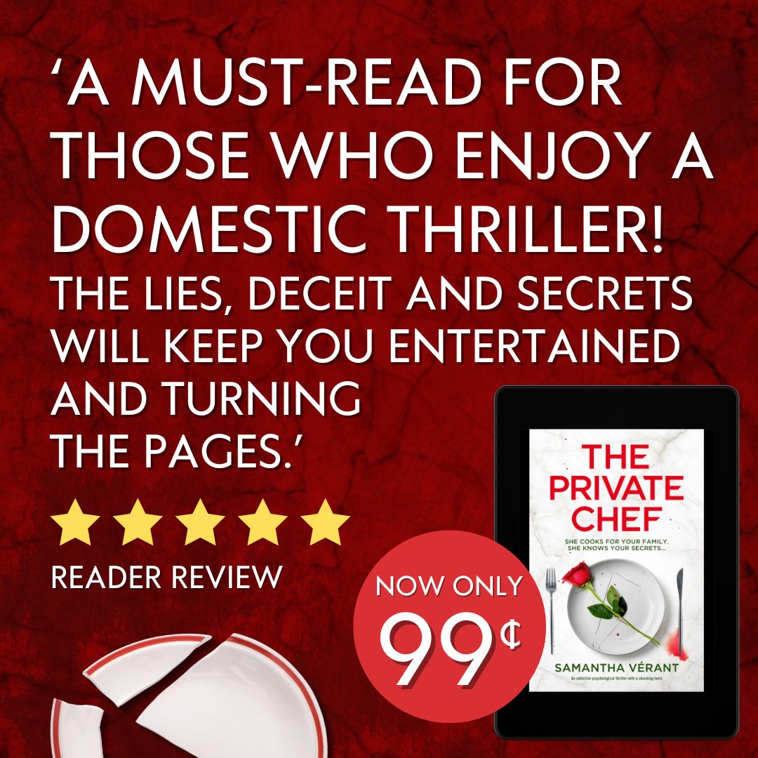 Storm Publishing (@stormbooks_co) on Twitter photo 🚨 LAST CHANCE to get The Private Chef by <a href="/samantha_verant/">Samantha Vérant...is plotting and planning</a> for just £0.99 in the UK and $0.99 in the US!
👉 Treat yourself to addictive domestic suspense today: geni.us/665-rd-two-am
#psycholgicalthriller #domesticsuspense #ebookdeal 🚨 LAST CHANCE to get The Private Chef by <a href="/samantha_verant/">Samantha Vérant...is plotting and planning</a> for just £0.99 in the UK and $0.99 in the US!
👉 Treat yourself to addictive domestic suspense today: geni.us/665-rd-two-am
#psycholgicalthriller #domesticsuspense #ebookdeal