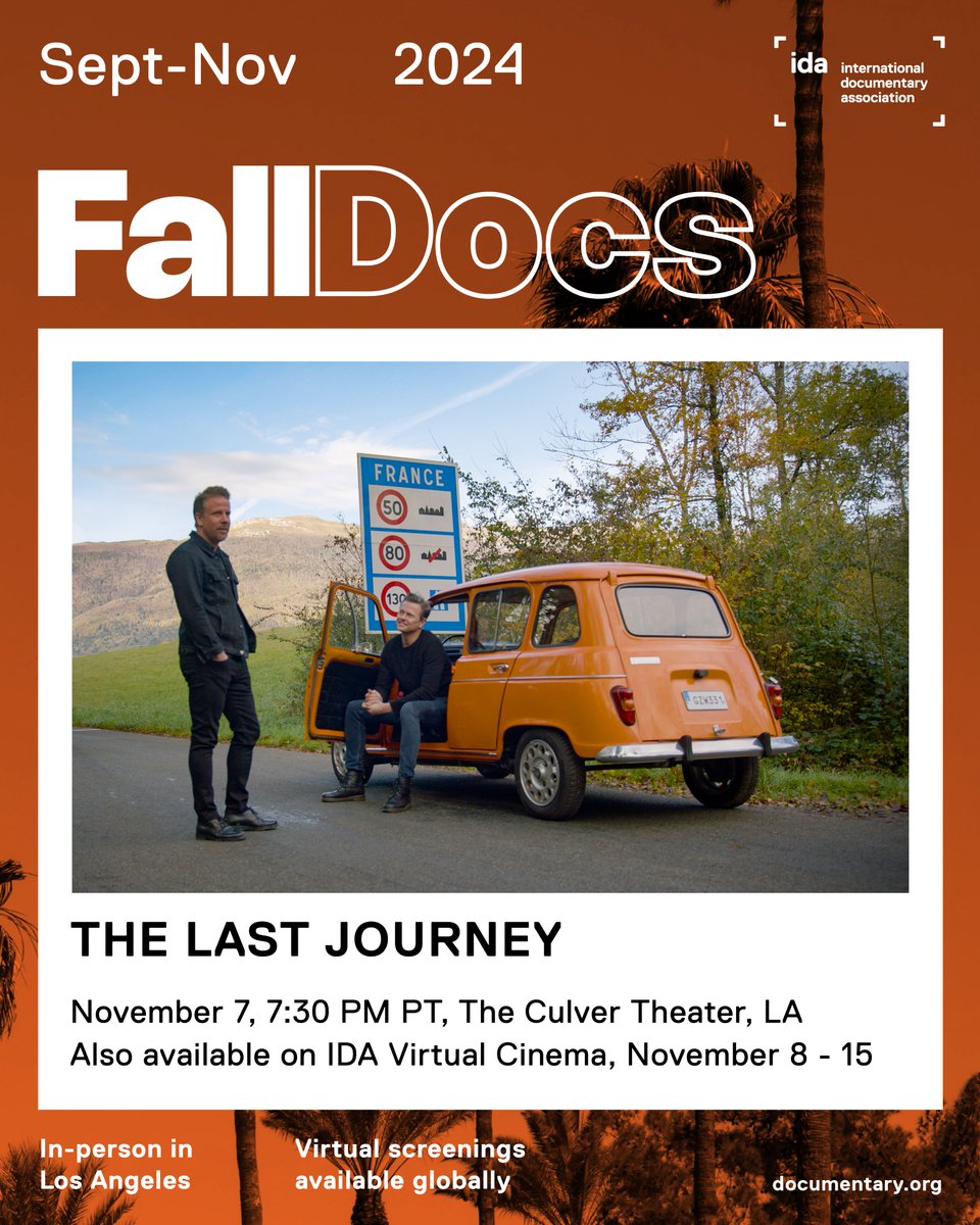 IDAorg's tweet photo. Coming soon to IDA #FallDocs - THE LAST JOURNEY by Filip Hammar and Fredrik Wikingsson. Join us for the in-person at the @CulverTheater on Thursday, Nov 7, 2024, at 7:30pm, followed by a Q&A and reception with filmmakers. RSVP today! https://t.co/68MjY3VDUz https://t.co/lxbIQeR4wr