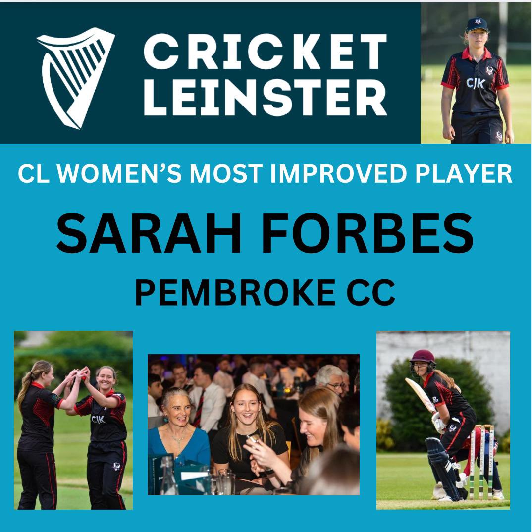 Cricket Leinster (@cricketleinster) on Twitter photo 🏏WOMEN’S MOST IMPROVED PLAYER AWARD🏆
Congratulations to <a href="/pembrokecricket/">Pembroke CC</a> all-rounder Sarah Forbes, who has today been confirmed as the Women’s Competitions Most Improved Player for the 2024 season!
cricketleinster.ie/news/pembrokes… 🏏WOMEN’S MOST IMPROVED PLAYER AWARD🏆
Congratulations to <a href="/pembrokecricket/">Pembroke CC</a> all-rounder Sarah Forbes, who has today been confirmed as the Women’s Competitions Most Improved Player for the 2024 season!
cricketleinster.ie/news/pembrokes…