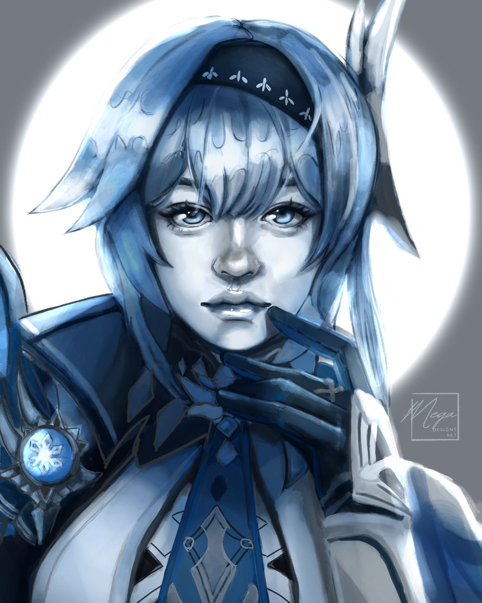 MegaDesignsArt's tweet photo. Starting off this month with my own challenge for myself #huevember let’s see how this does. I will select one color hue for each drawing this month. 
#eula #eulagenshinimpact #eulagenshin #genshin #genshinimpact #drawing https://t.co/fhRDdEVW20