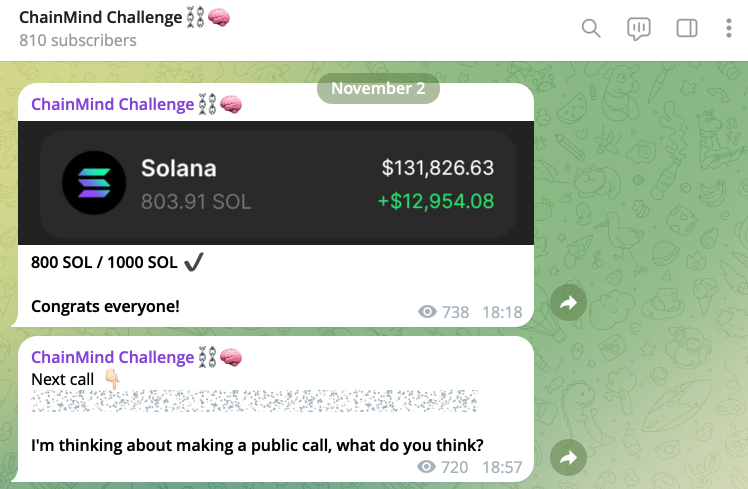 Day 8 and we are close to the finish line of the 1 to 1000 $SOL challenge!

Got 800 $SOL and thinking of making the last call public

After that, I will close my private TG till the next challenge

Want that public call?

Will share it with a few who like, rt and, and reply to