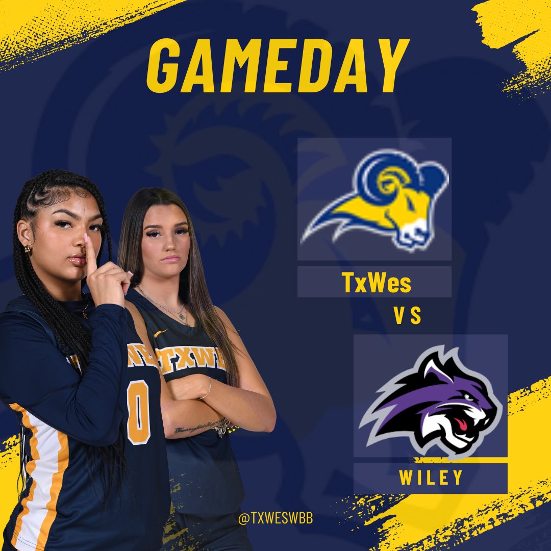 txweswbb's tweet photo. 🚨 Season opener 🚨

We are on the road this evening playing @wiley_wbb . Let’s go Rams !!!
💙💛🐏🏀💛💙

⏰ : 2:00 pm
📍 : Alumni Gymnasium Marshall , Tx 

#TxWes #WBB #Gameday #Together #WeAttack https://t.co/2DwIdSDEGs