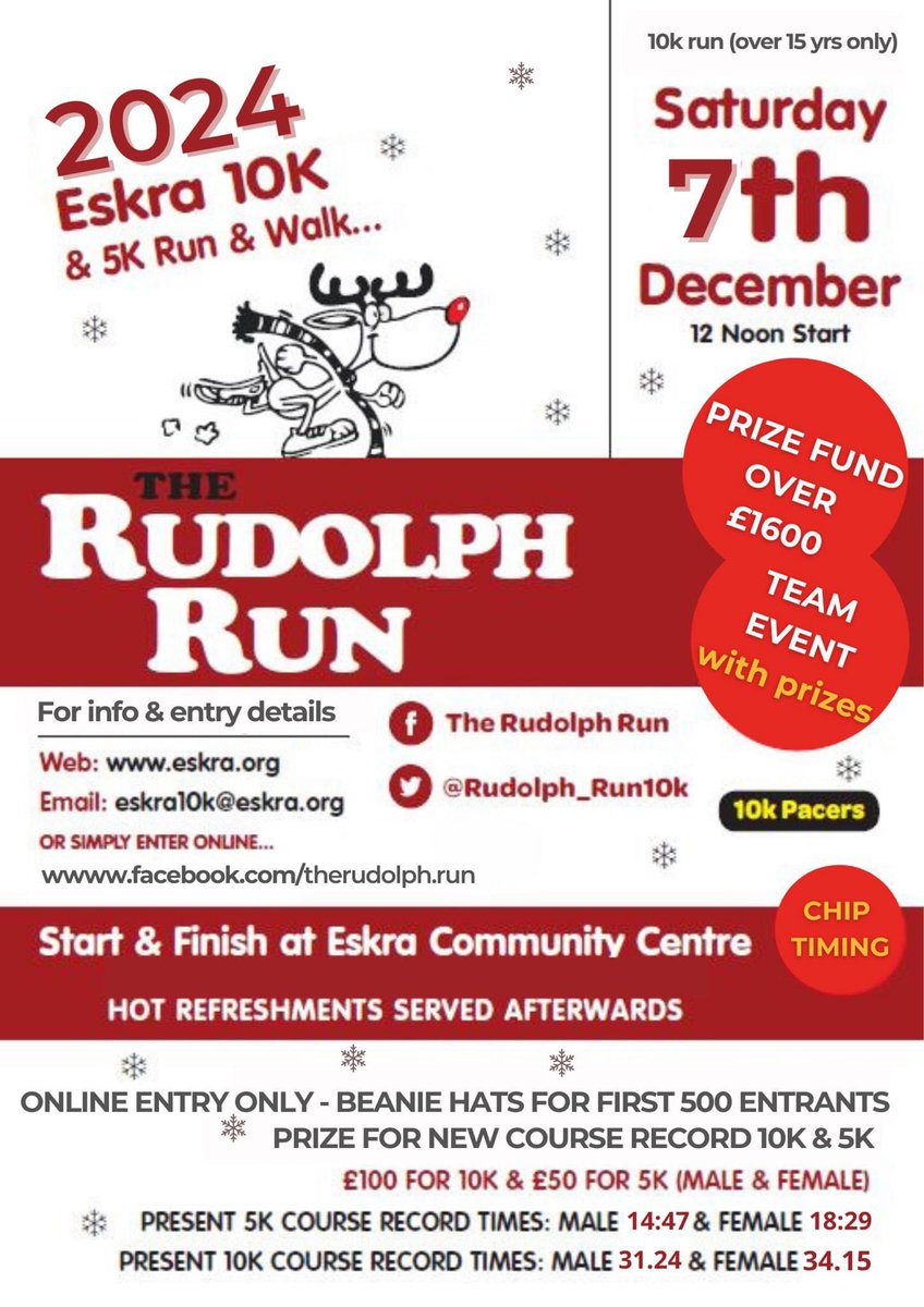 It’s that time of the year. Rudolph &amp; friends are doing Laps of Knockmany training Rudolph Run 2024

Get 7th December in your diary and lace those trainers up!

Online registration only to be sure to get one of our famous Rudolph Run beanie hats
⬇️⬇️⬇️⬇️

in.njuko.com/rudolph-run-20…