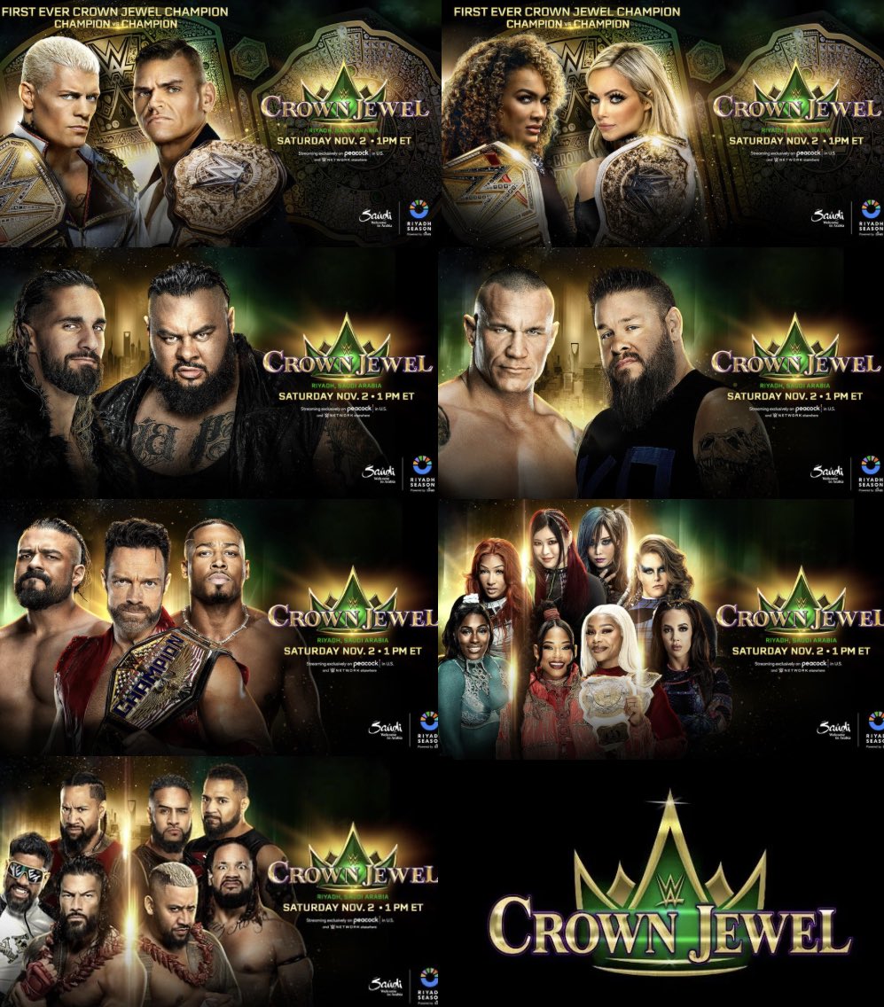 TheUndisputedJB's tweet photo. #WWECrownJewel predictions.
Gunther
Nia
Bronson
KO
Melo
Jade &amp; Bianca
Solo's Bloodline https://t.co/079WqmnIXN