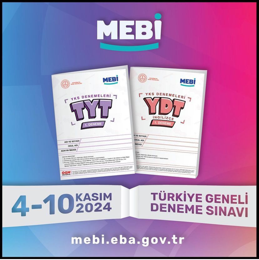 Haluk_KAYA___'s tweet image. Meb #mebi Deneme Türkiye Geneli Deneme sınavları 
#BJKvKAS