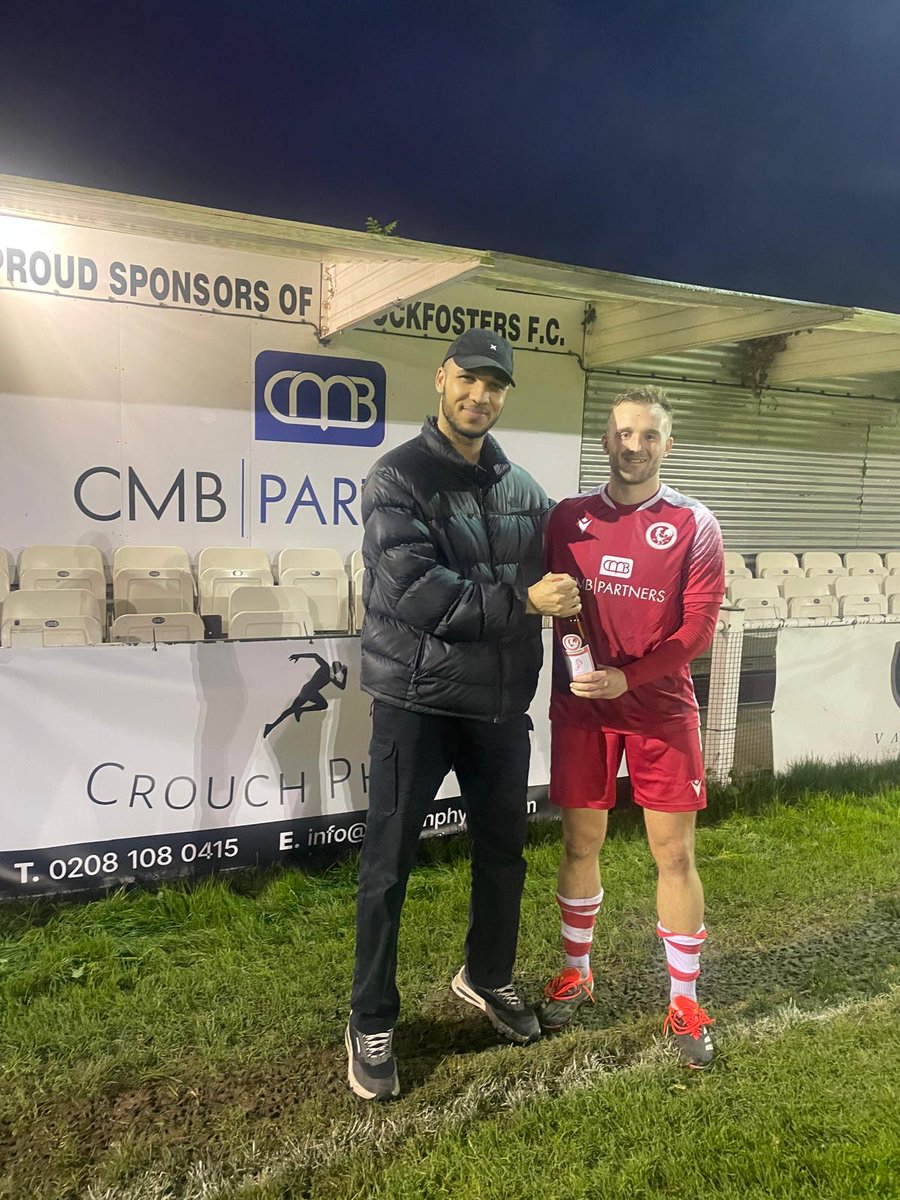 Cockfosters FC (@cockfostersfc) on Twitter photo Well done to J Lovell on todays man of the match performance, presented by the main man Lewis from club sponsor <a href="/CrouchPhysio/">Crouch Physio</a> Well done to J Lovell on todays man of the match performance, presented by the main man Lewis from club sponsor <a href="/CrouchPhysio/">Crouch Physio</a>