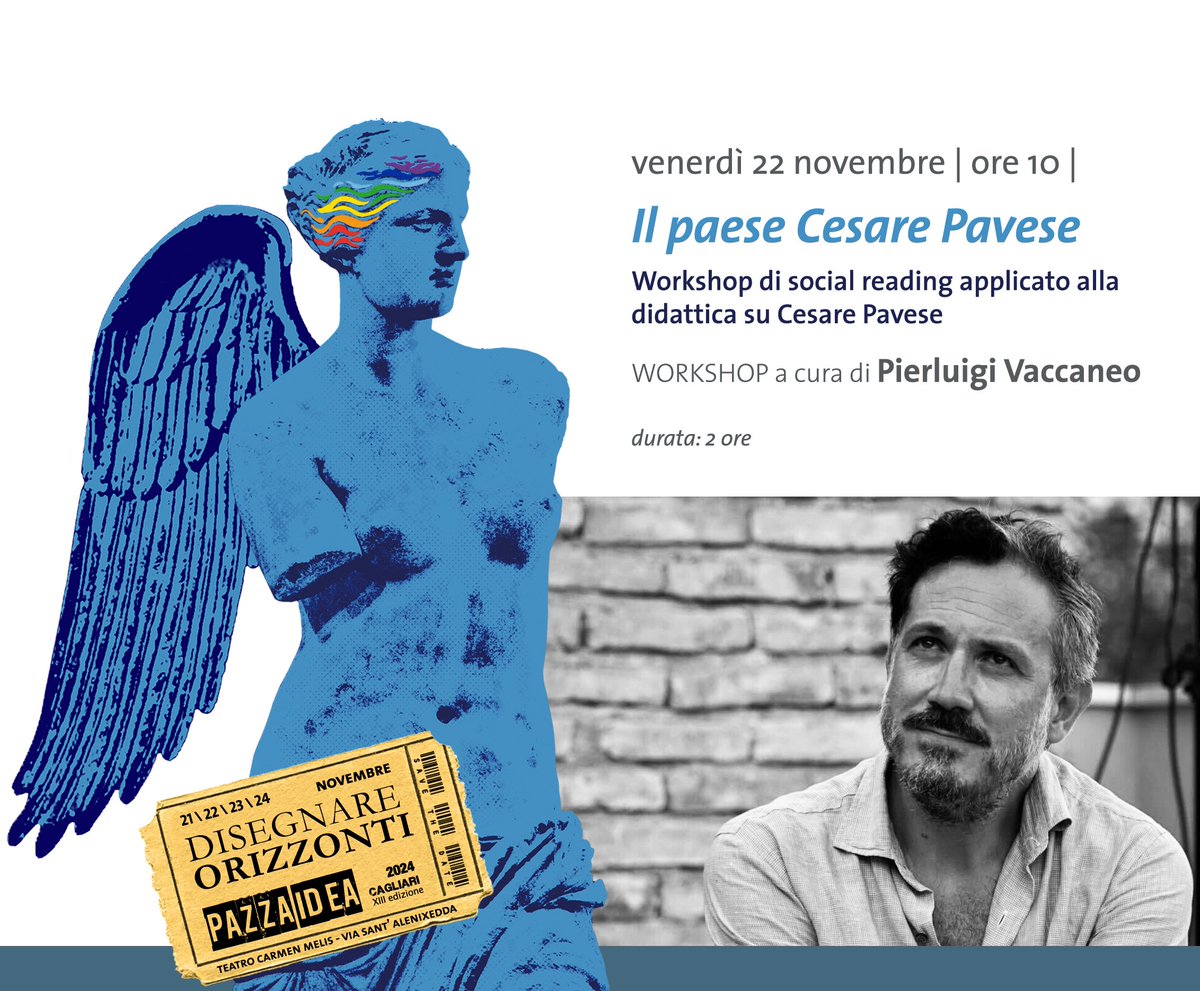 Il social reading applicato ai capolavori e all'immaginario di Cesare Pavese. Per una lettura condivisa e collettiva

A cura di <a href="/piervaccaneo/">Pierluigi Vaccaneo</a>

Teatro Carmen Melis, ore 10