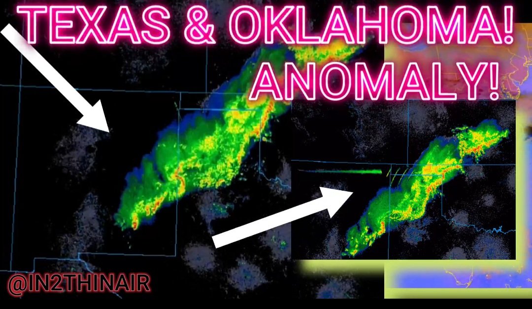 WayneTechSPFX's tweet photo. 🚨Strange frequency anomalies over Texas &amp; Oklahoma 

These strange weather anomalies were picked up on NexRad.

What does the cabal have planned for Texas and Oklahoma?

Credit: in2thinair https://t.co/VRoKxo5Fhg