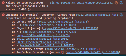 sinklaer's tweet photo. @DisneyPlusUK Gonnae fix this or no? You literally won't let me give you money. Four different browsers (2 deskop, 2 mobile), with or without uBlock, with or without custom DNS service. Just spins and throws a paddy in the console. https://t.co/TnchRnT0xr