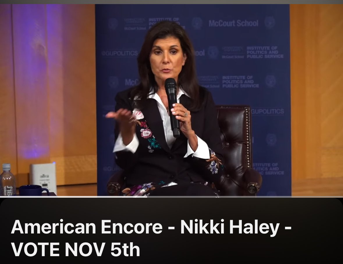 Important message from <a href="/NikkiHaley/">Nikki Haley</a> - <a href="/AmericanEncore/">American Encore</a> 

American Encore - Nikki Haley - VOTE NOV 5th youtu.be/nSB3T12YOL0?fe…