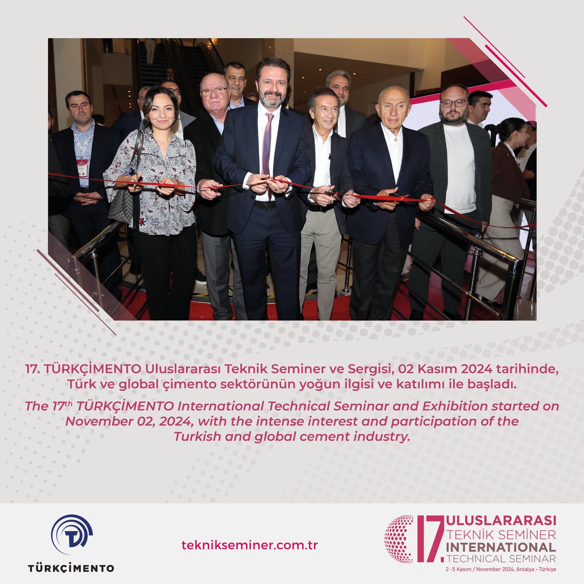 turkcimento's tweet image. 17. TÜRKÇİMENTO Uluslararası Teknik Seminer ve Sergisi, 02 Kasım 2024 tarihinde, Türk ve global çimento sektörünün yoğun ilgisi ve katılımı ile başladı.

#türkçimento #temelindebizvarız #technical24