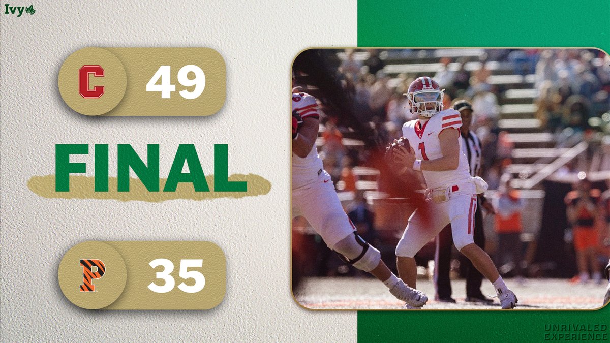 FAST OUT OF THE GATES.

<a href="/BigRed_Football/">Cornell Football</a> comes out fast, scoring 28 straight points to begin the game, to defeat Princeton, 49-35, on the road. Samuel Musungu had 165 receiving yards and one touchdown to lead the Big Red through the air. 🌿🏈