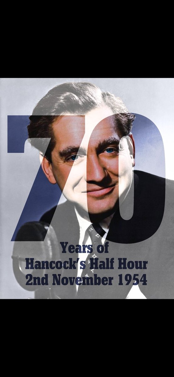 TonyHancockAS's tweet photo. Seventy Years ago #OTD 2 November 1954 the now familiar theme tune to Hancock's Half Hour first rang out on the Light Programme.  Superb performances,  sublime writing, groundbreaking comedy, still broadcast every week. https://t.co/8t57SMOiJc